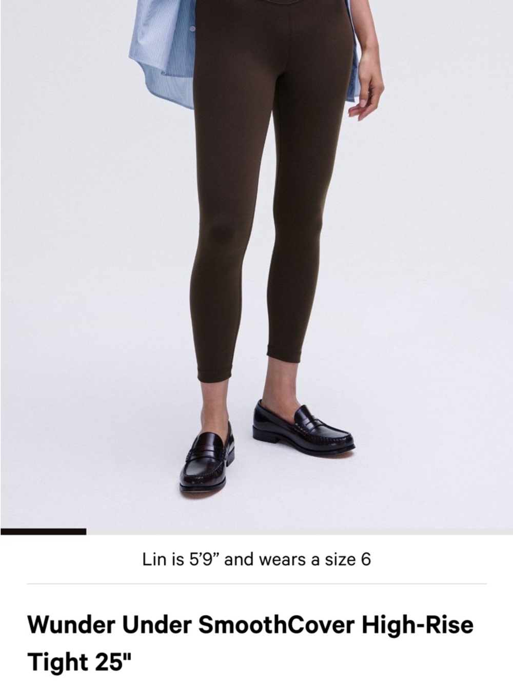lululemon Wunder Under SmoothCover High-Rise Tight 25" - espresso size 6 - Picture 2 of 9